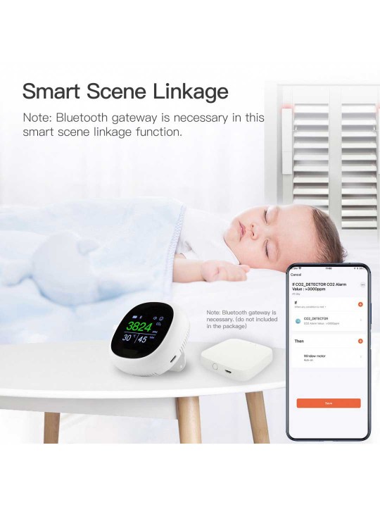 bluetooth 3 in 1 Multi-functional Air Monitor Temperature Humidity Carbon Dioxide Sensor with Alarm Clock for Hom bluetooth 3 in 1 Multi-functional Air Monitor Temperature Humidity Carbon Dioxide Sensor with Alarm Clock for Hom
