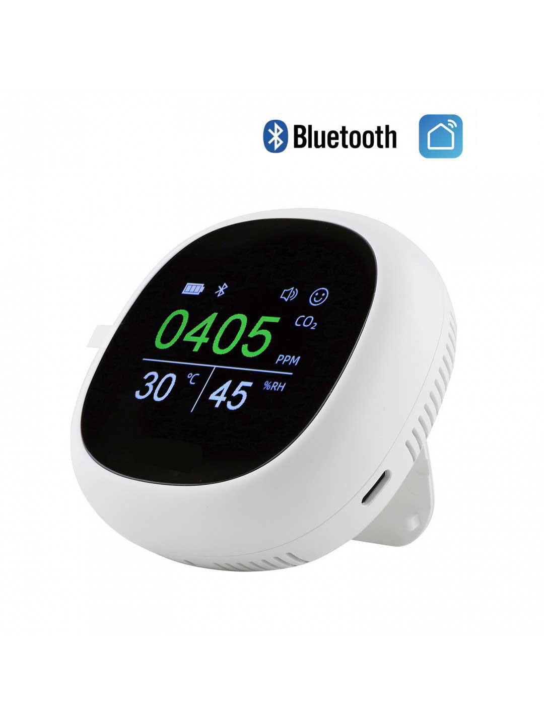   bluetooth 3 in 1 Multi-functional Air Monitor Temperature Humidity Carbon Dioxide Sensor with Alarm Clock for Hom