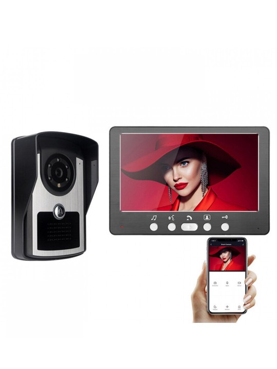 7 inch 1080P  WiFi Video Intercom Doorbell System APP Remote Unlock Night Vision IP55 Waterproof Wireless Visual Doorbell wi