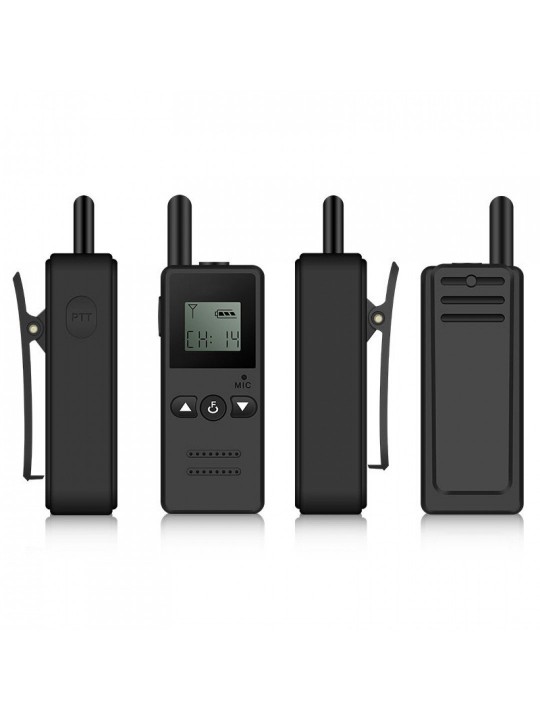  V-8 Mini Walkie Talkie Intercom 16 Channel 400-470MHz FM Transceiver One Way Radio For Hotel - US PLUG Red