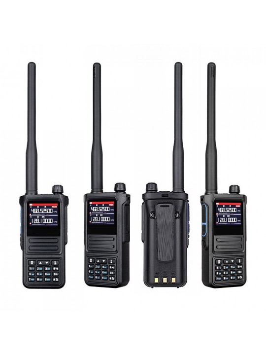 UV999PRO Full-band 256 Channels Walkie-Talkie IP67 Waterproof LED Flashlight Weather Forecast SOS Alarm VHF/UHF High-power Two W