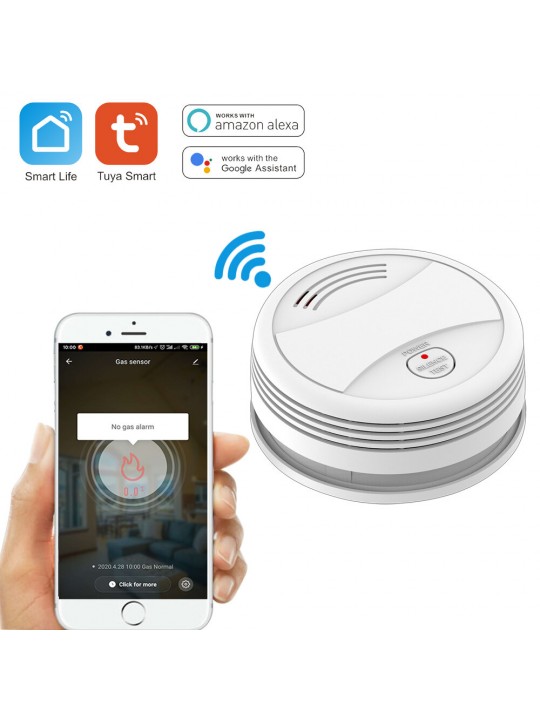Wifi Tuya Smart Smoke Detector Sensor 80DB Alarm Fire Smoke Detector Wifi Fire Protection Home Security Alarm Smart Life APP