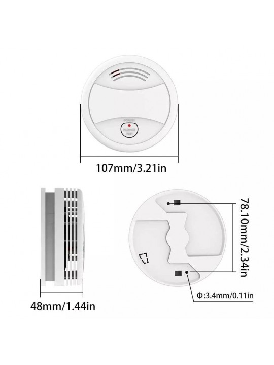 Wifi Tuya Smart Smoke Detector Sensor 80DB Alarm Fire Smoke Detector Wifi Fire Protection Home Security Alarm Smart Life APP