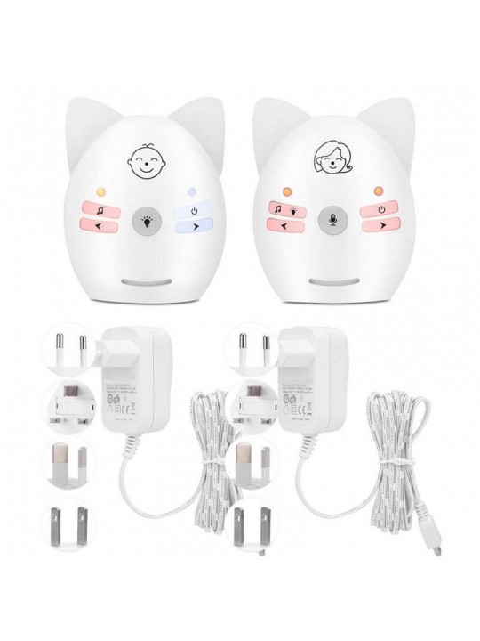 V30 ISM 905-925MHz Wireless Audio Baby Monitor Two-way Talk Intercom Baby Monitor - White US Plug