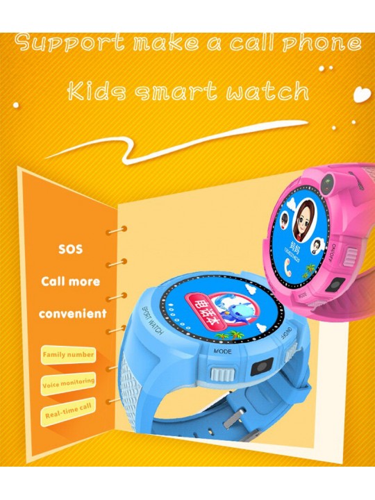 Kids Smartwatches with Camera LBS Location Child Tough Screenn Waterproof Anti Lost Monitor - Blue