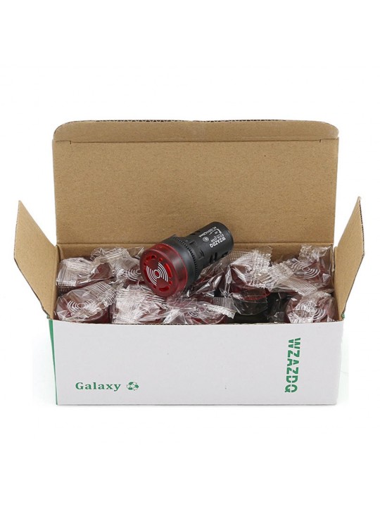 10Pcs ED16-22SM Intermittent Sound Flash Sound Light Buzzer Alarm System 22mm 12V 24V 220V - 36V