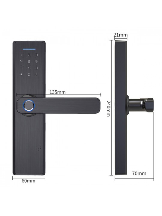 Electronic Smart Door Lock Biometric Fingerprint  Digital Code Smart Card Key