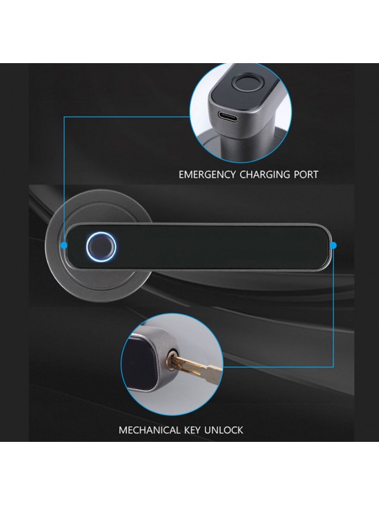 Smart Fingerprint Handle Door Lock Intelligent Anti-theft Door Lock Fingerprint Key Unlock Home Lock Electronic Entry Door Secur