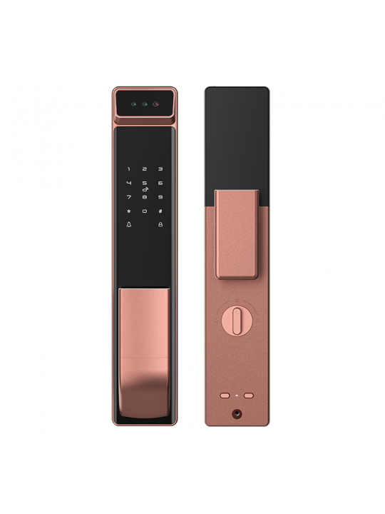 3D Face Smart Door Lock Security Camera Monitor Intelligent Fingerprint Password Biometric Electronic Key Unlock - Black