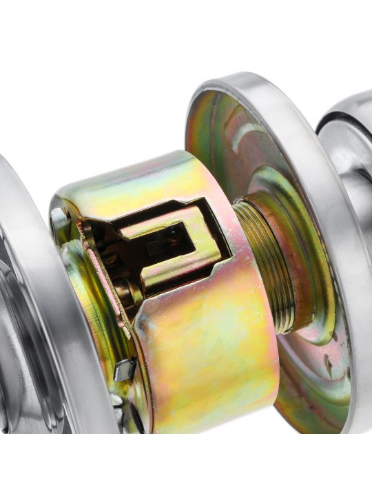 Stainless Steel Round Door Knobs Privacy Passage Entrance Lock Entry with 3 Keys - Center distance 60mm