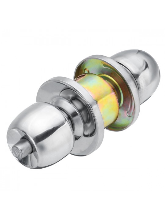 Stainless Steel Round Door Knobs Privacy Passage Entrance Lock Entry with 3 Keys - Center distance 60mm