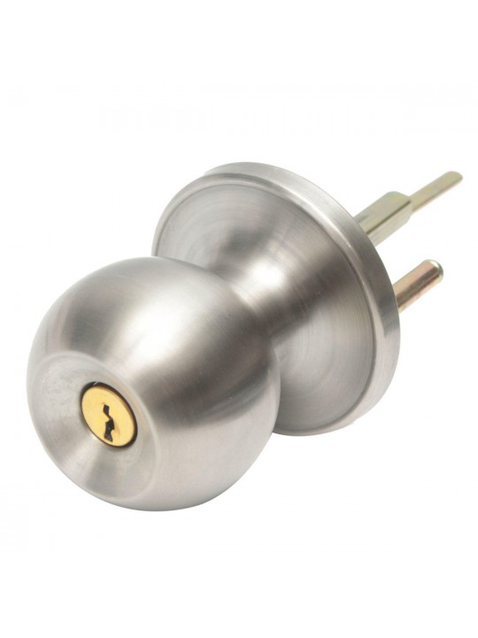 Stainless Steel Bathroom Round Door Knobs Set Handle Entrance Lock With Key 