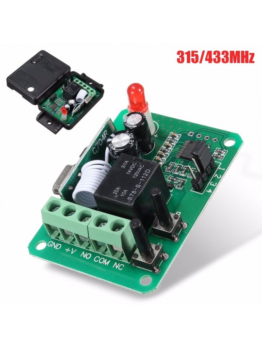 DC12V 1CH 315/433MHz Wireless Time Delay Relay RF Remote Control Switch Receiver - 315MHZ