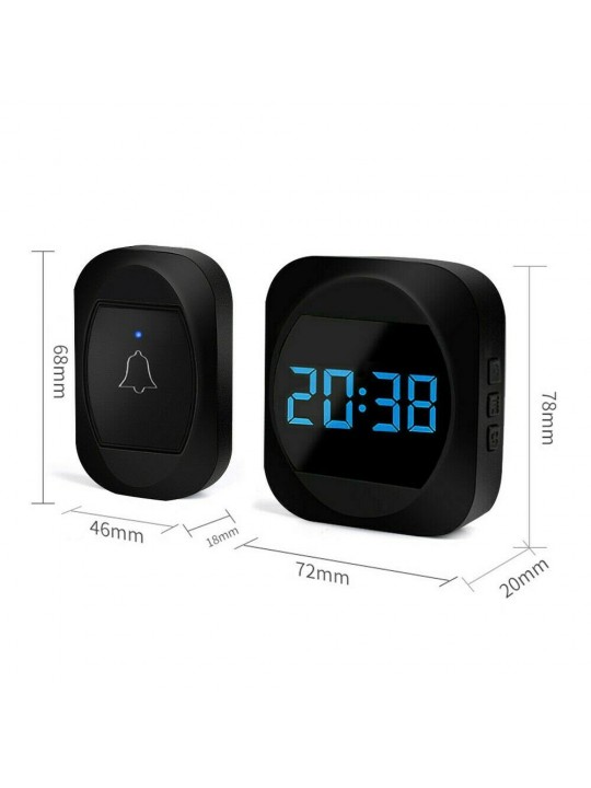 ML 195 Wireless Doorbell Smart Household DoorBell With Time Display Volume Adjustable Mutil Use for Home Apartment OfficeSelf-po