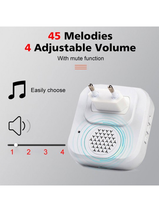 ML 195 Wireless Doorbell Smart Household DoorBell With Time Display Volume Adjustable Mutil Use for Home Apartment OfficeSelf-po