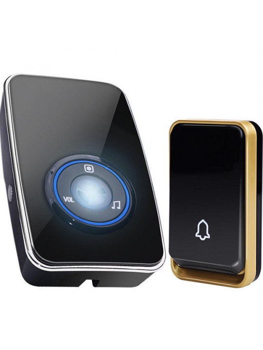 SMATRUL K09 Wireless DoorBell Self-powered Night Light Sensor Waterproof No Battery Home Door Bell 1 Transmitter 1 Receiver - US