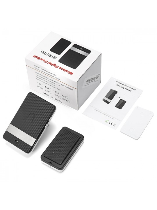 28 Chimes Wireless Doorbell IP68 Waterproof Remote Control Receiver LED Flash - US Plug