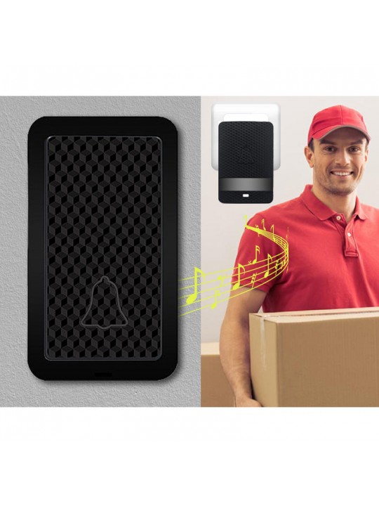 28 Chimes Wireless Doorbell IP68 Waterproof Remote Control Receiver LED Flash - US Plug