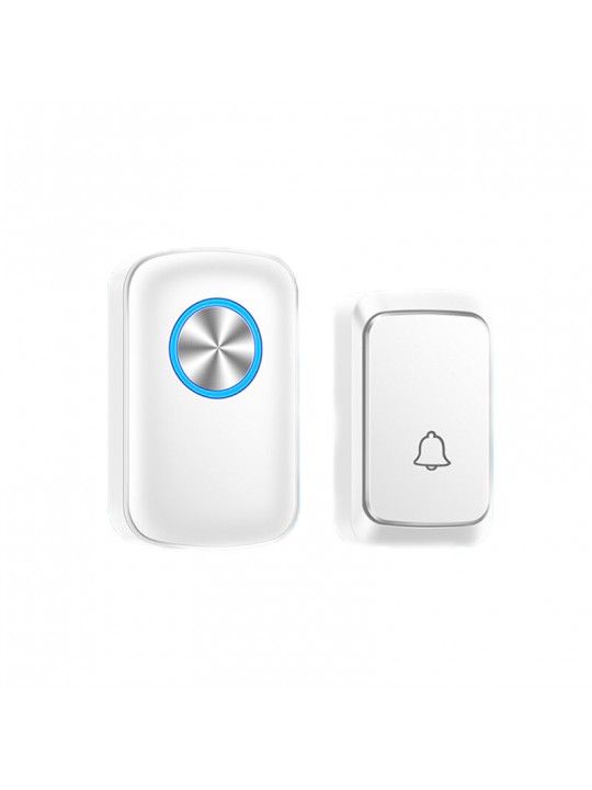 A28 One-to-one Wireless Doorbell 5 Levels Volume Adjustable Built-in 60 Songs Waterproof Remote Pager Intelligent Music Doorbell