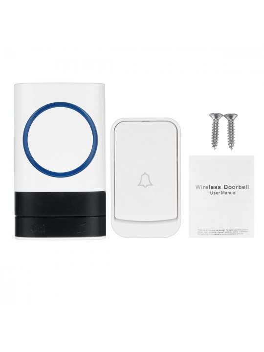 Smart Wireless Doorbell 45 Songs Polyphonic Ringtones 200m Transmission Door Bell - US Plug