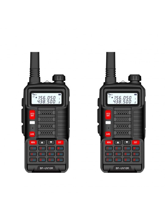 10PCS BAOFENG EU Plug BF-UV10R Plus 10W 5800mAh UV Dual Band Two-way Handheld Radio Black Walkie Talkie 128 Channels LED Flashli