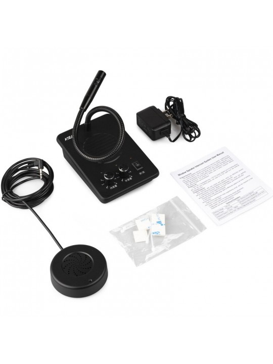 KSUN TFSI X-Q58 8W Window Intercom Bank Walkie Talkie Speaker  Dual Way Microphone 400-470 MHz Wireless Transceiver for Store Of