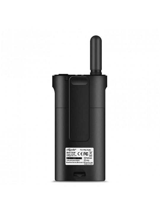 1Pairs CHIERDA PMR446 FRS Handheld Walkie Talkie 400-480MHz LCD Display Anti Drop TYPE-C Charging Portable Outdoor Civilian Hote