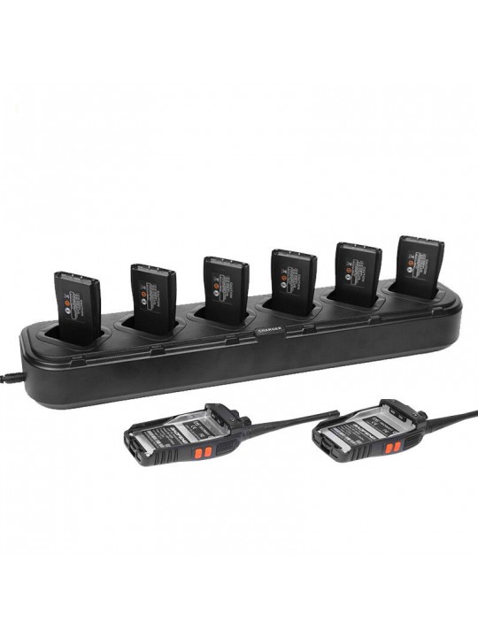 ZASTONE 6 Slot Walkie Talkie Charger Two Way Ham Radio Charging Cradle for Baofeng 888S 666S 777S - US Plug