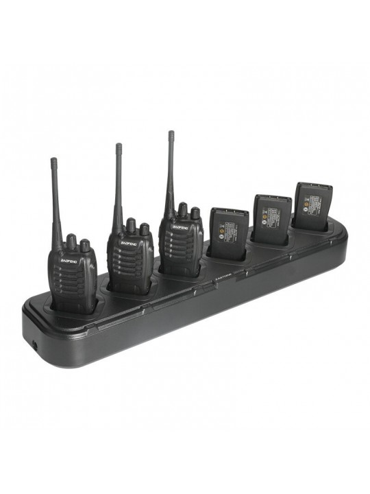 ZASTONE 6 Slot Walkie Talkie Charger Two Way Ham Radio Charging Cradle for Baofeng 888S 666S 777S - US Plug
