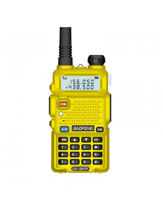 UK Standard Baofeng UV-5RTP High-power Walkie Talkie Dual Band Long Range Portable Waterproof Two Way Mini FM Radio - Black