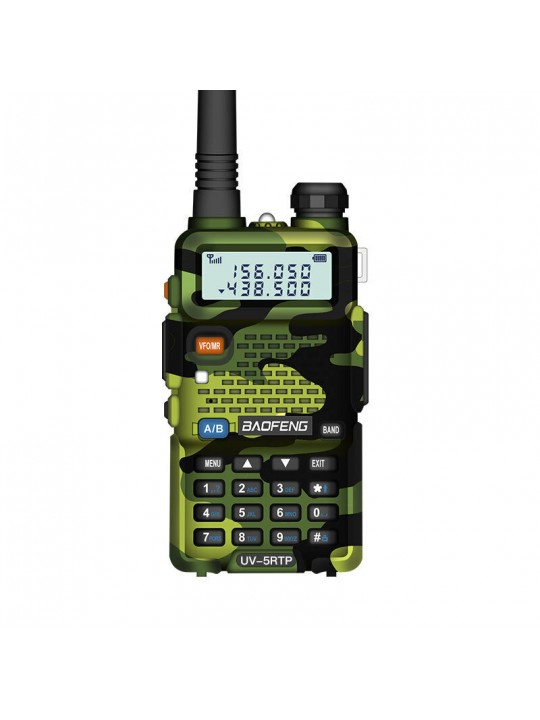 UK Standard Baofeng UV-5RTP High-power Walkie Talkie Dual Band Long Range Portable Waterproof Two Way Mini FM Radio - Black