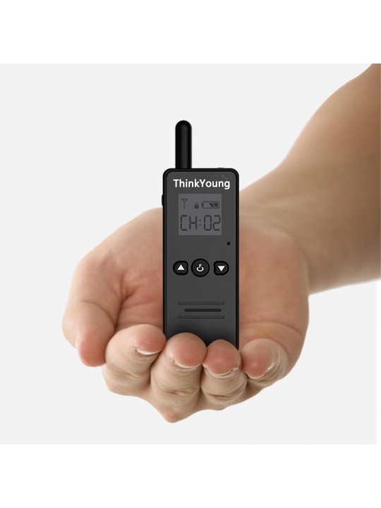 THINKYOUNG T8 45g Mini Ultra Thin Handheld Radio Walkie Talkie Hotel Driving Civilian Interphone Intercom - Black EU Plug