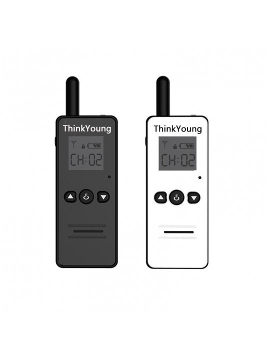THINKYOUNG T8 45g Mini Ultra Thin Handheld Radio Walkie Talkie Hotel Driving Civilian Interphone Intercom - Black EU Plug