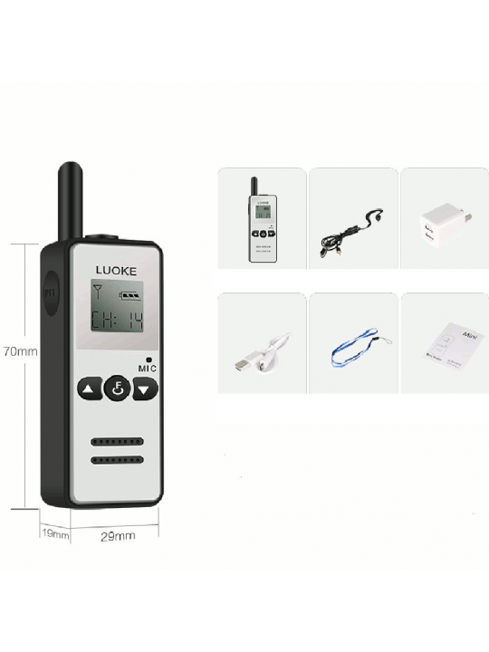 KALAOD V-8 Mini Walkie Talkie Intercom 16 Channel 400-470MHz FM Transceiver One Way Radio For Hotel - US PLUG Red