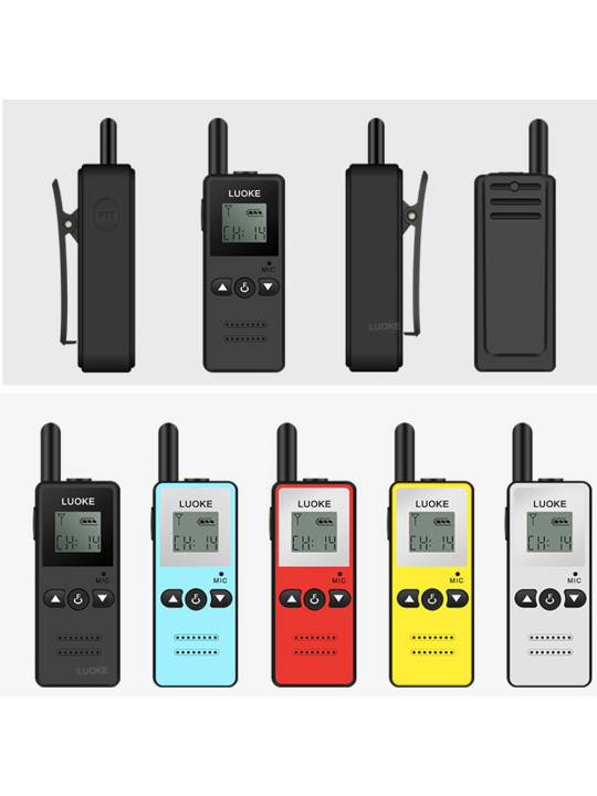 KALAOD V-8 Mini Walkie Talkie Intercom 16 Channel 400-470MHz FM Transceiver One Way Radio For Hotel - US PLUG Red
