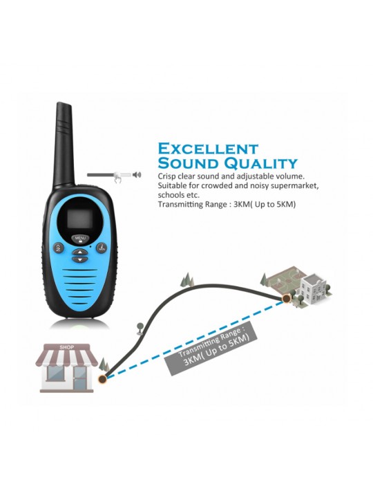 A Pair of XF-508 0.5W Mini Kids Walkie Talkie Waterproof 22 Channels 1-3km Distance Handheld Dual Band Two Way Radio Driving Civ