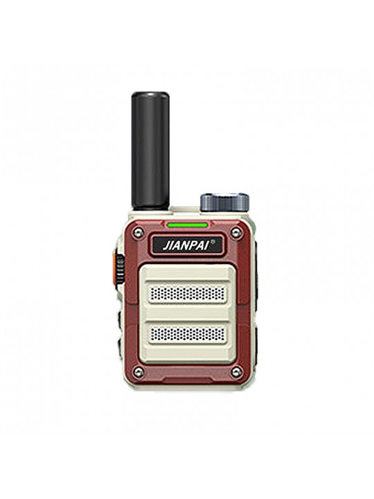 JIANPAI V6R 8W High-power Walkie Talkie 16 Channels 5000mAh USB Charging Mini Portable Two-way Radio - Black-coffee