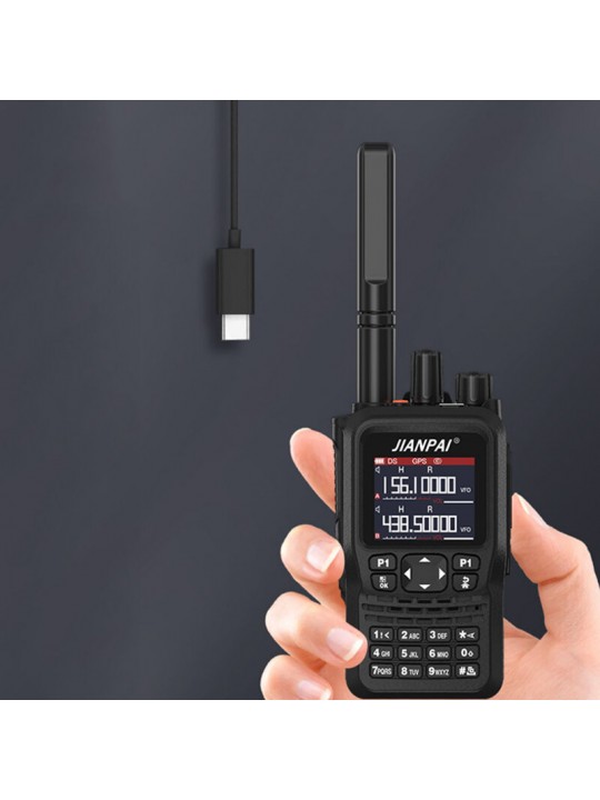 JIANPAI 8800 Plus 10W 5800mAh Walkie Talkie 16 Channel Dual Band High Power GPS Positioning Type-C Charging Waterproof Two Way R