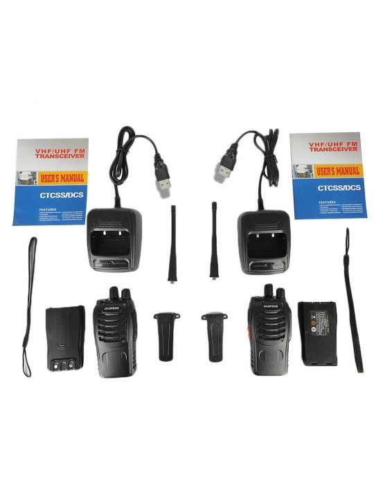 2Pcs/set Baofeng BF-888S Walkie Talkie Portable Radio Station BF888s 5W 16CH UHF 400-470MHz BF 888S walkie-talkie two-way Radio 