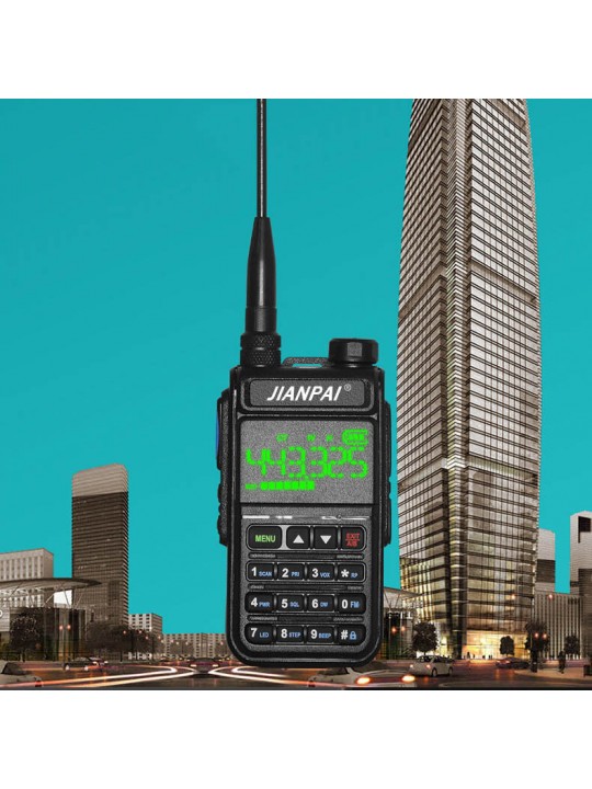 JIANPAI FT-UV78 10W 5800mAh Fluorescent LED Display Walkie Talkie Intelligent Noise Reduction High Power FM Two Way Radio SOS fo