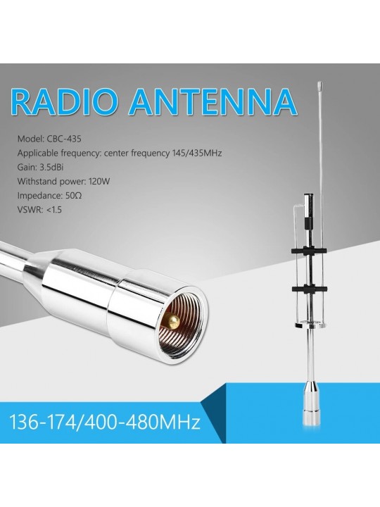 New Dual Band Antenna CBC-435 UHF VHF 145/435MHz Outdoor Personal Car Parts Decoration for Mobile Radio PL-259 Connector