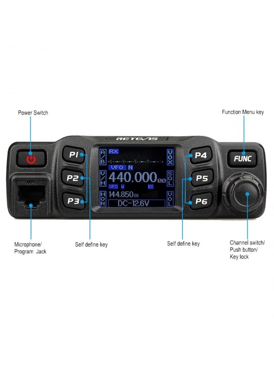 RETEVIS RT95 Car Two-Way Radio Station 200CH 25W High Power VHF UHF Mobile Radio Car Radio CHIRP Ham Mobile Radio Transceiver - 