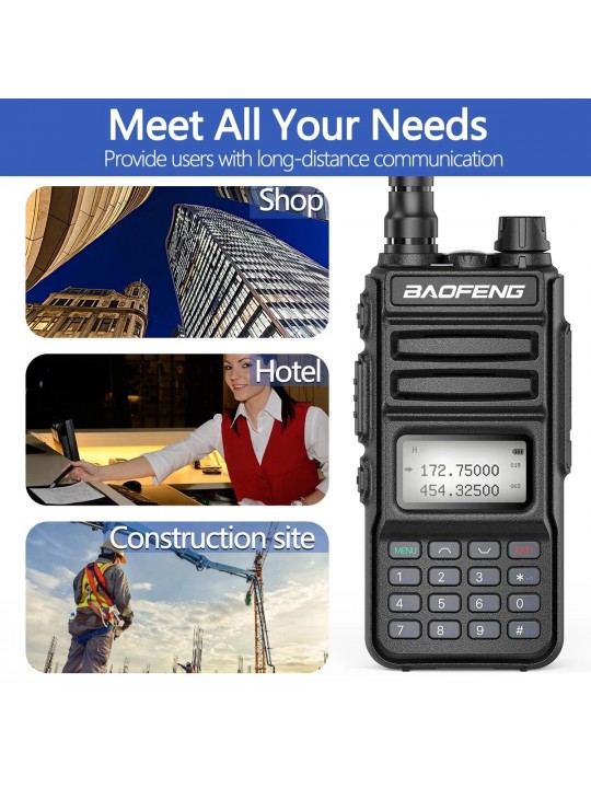 2022 Baofeng UV-15R Walkie Talkie 10W High Power 999 Channels Dual Band UHF VHF Radios Transmitter USB Charger Two Way Radio