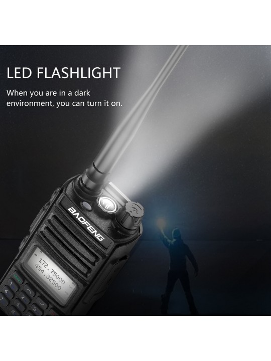 2022 Baofeng UV-15R Walkie Talkie 10W High Power 999 Channels Dual Band UHF VHF Radios Transmitter USB Charger Two Way Radio
