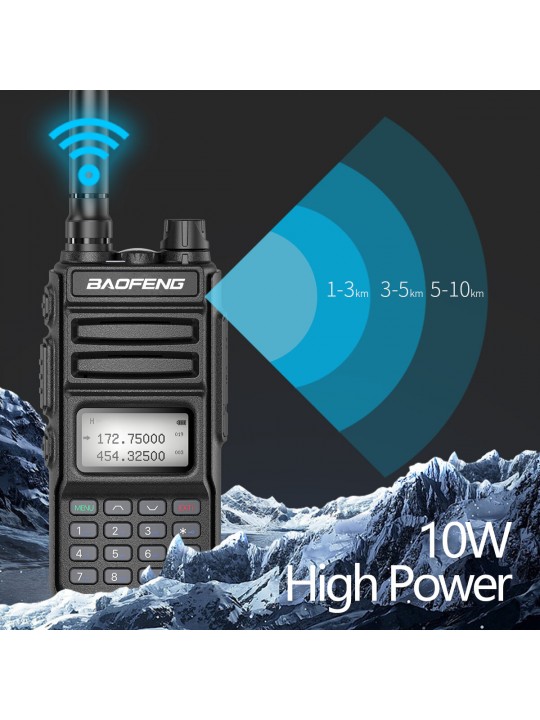 2022 Baofeng UV-15R Walkie Talkie 10W High Power 999 Channels Dual Band UHF VHF Radios Transmitter USB Charger Two Way Radio