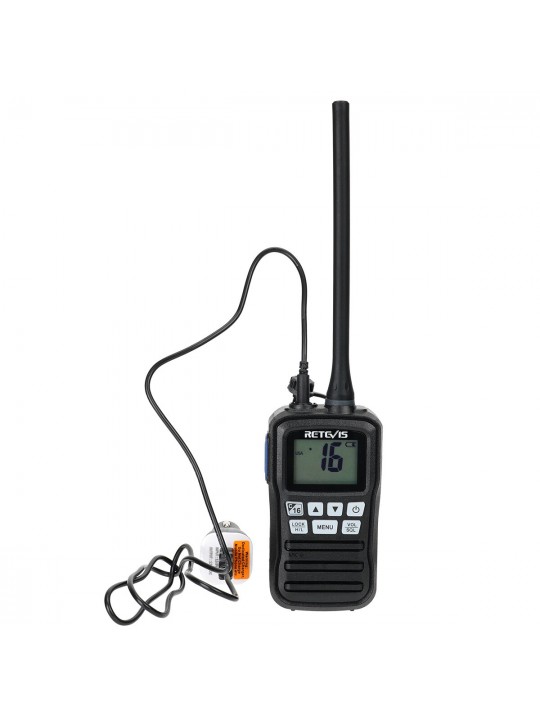 Retevis RM01 3W LCD VHF Marine Transceiver IPX7 Waterproof Handheld Walkie Talkie Float Vessel Talk Two Way Radio