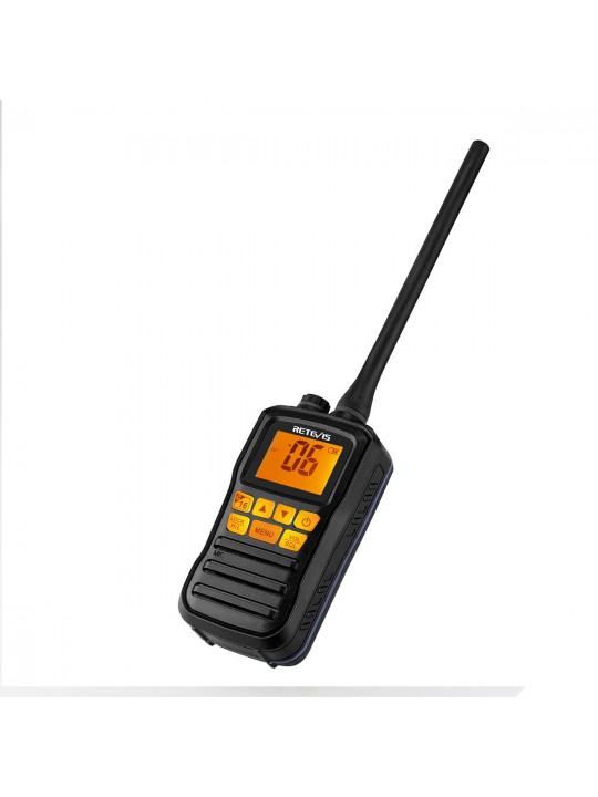 Retevis RM01 3W LCD VHF Marine Transceiver IPX7 Waterproof Handheld Walkie Talkie Float Vessel Talk Two Way Radio