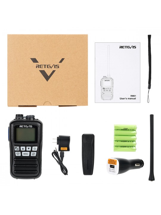 Retevis RM01 3W LCD VHF Marine Transceiver IPX7 Waterproof Handheld Walkie Talkie Float Vessel Talk Two Way Radio