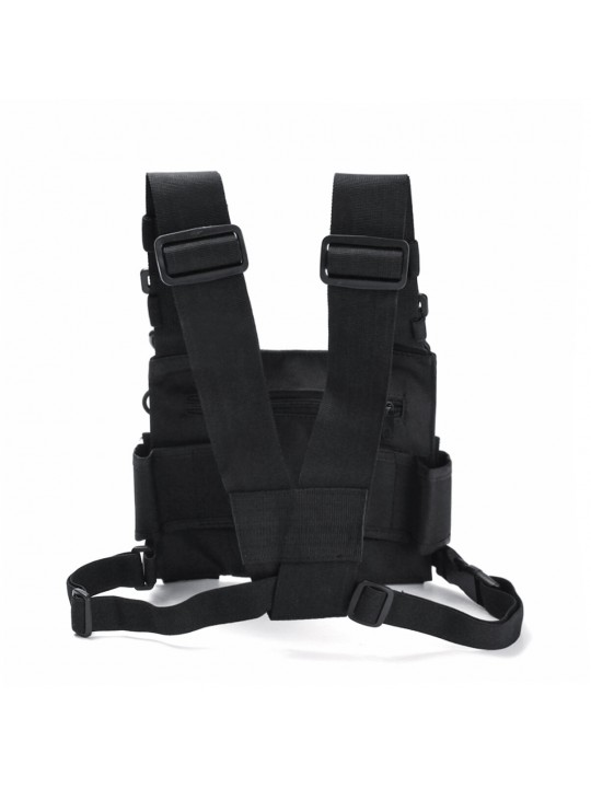 Chest 3 Pocket Harness Nylon Bag Pack Backpack Holster for Radio Walkie Talkie Two Way Radio