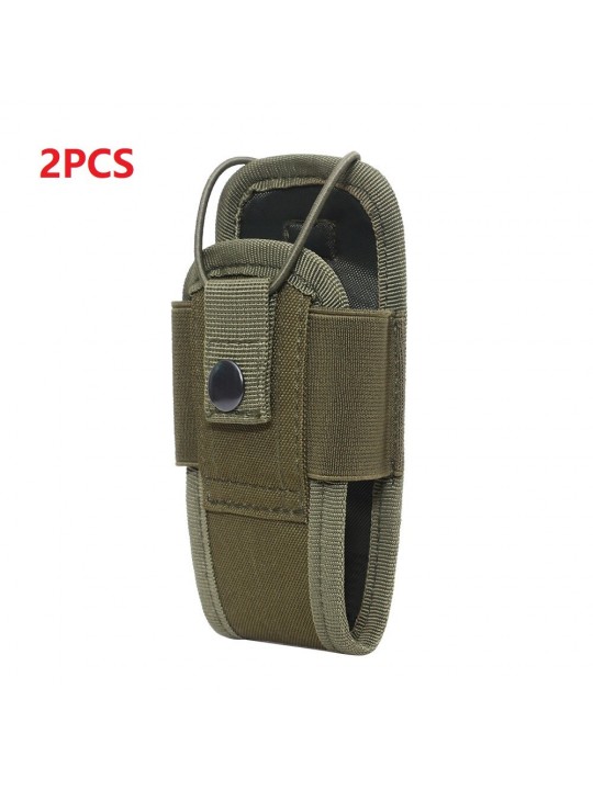 2PCS 1000D Tactical Molle Radio Walkie Talkie Pouch Waist Bag Holder Pocket Portable Interphone Carry Bag for Hunting Camping - 